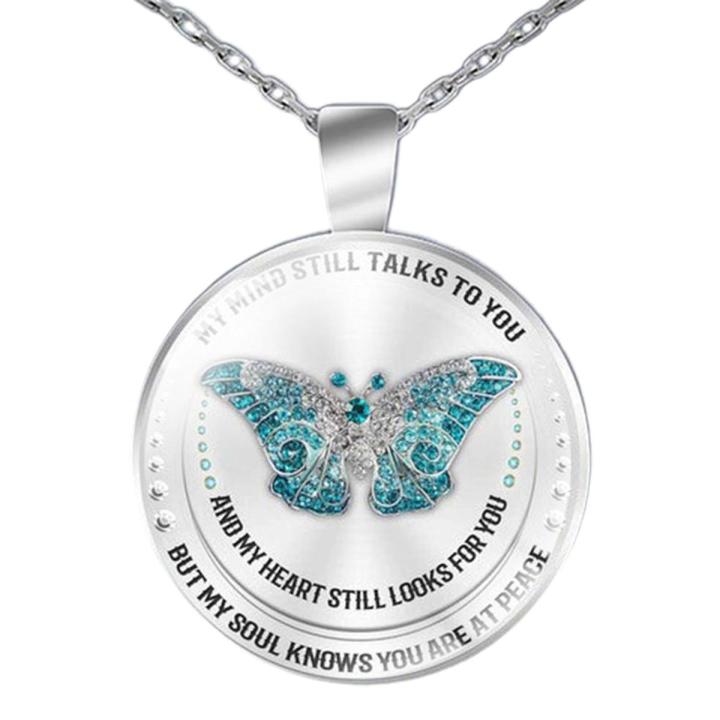 Unisex Necklace My Mind Still Talks To You Time Glass Pendant Jewelry Chain Gift