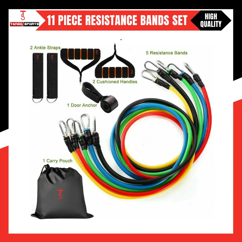 Urban Fitness 11-Piece Resistance Tube Set - 5 Strengths For Full Body Workouts - View #4