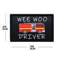 Wee Woo Driver Patch - Police Car, Ambulance EMT, or Fire Engine Driver - Funny 2x3 Removable Patch with Hook and Loop Backing. 