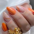 24Pcs/Set Red Almond Nail Tips Glitter Artificial Acrylic Long Press on Nails European Style Stick on Nails Wearing Nails. 