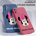 For Samsung A72 5G New Cartoon Minnie Mickey Mouse Design Side Design Phone Case Square Edge Pattern Liquid Silicone Casing Full Cover Camera Shockproof Protective Case. 