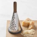 Multifunctional Conical Cheese Grater 3 Sided Stainless Steel Grater with Wooden Handle Round Food Fruit Vegetable Nuts, Cheese, Garlic & Ginger II Handheld Multi Grater Slicer Zester Tower Grater. 