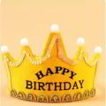 Happy Birthday Crown Hat(Taj) with Colorful LED Lights for Kids, Birthday party, Birthday LED cap. 