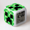 NYT Minecraft Alarm Clock With Led Light Game Action Toy Home Decor. 