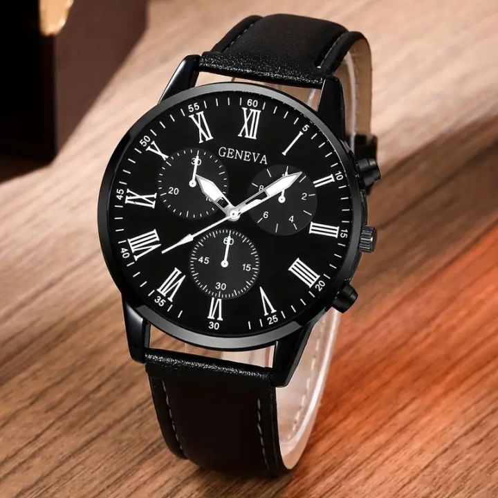 4pcs%20Men'S%20Watches%20Women'S%20Watches%204pcs%20Casual%20And%20Fashionable,%20Rome%20Numerals,%20Round%20dial,%20Quartz%20Watch%20And%20Pendant%20Necklace,%20Cuban%20Bracelet,%20Ring%20Set%20Men%20Party%20Holiday%20Birthday%20Wear%20Or%20As%20Brother%20Suitable%20for%20Festivals%20The%20Best%20Gift%20for%20A%20Man%20No%20Box%20-%20Image%206