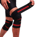 2Pcs Knee Wrap for Gym Support Strap - 2 Stripes Black and Red - Knee pad Leggings High Stretch Elastic - Breathable Knee Pain Relief Strap - Gym Squat Lifting Wraps Knee/Elbow/Ankle Supports - Size 2 meter. 