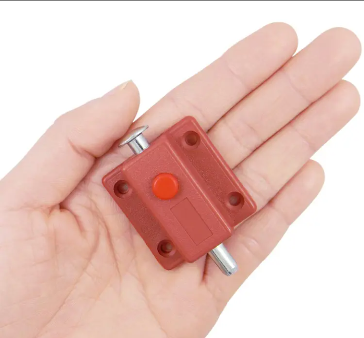 Cabinet Door Push to Open Plastic Metal Latch Bolt Lock, Push Button Spring Load Automatic Door Bolt Latches Lock,