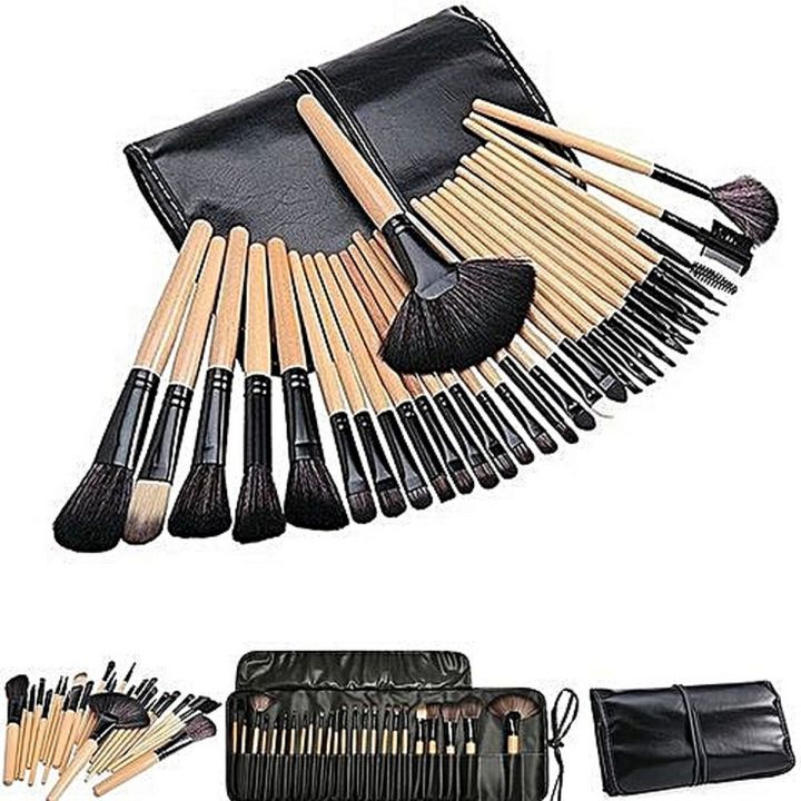 24 Pcs Professional Makeup Eyebrow Shadow Cosmetic Brush Set Kit With Pouch