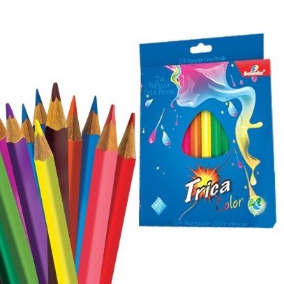 Trica 24 color box- color pencils- 24 Color set- Imported- Colour- Stationery