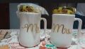 "Mr and Mrs Mugs: Couple Mugs with Mirror Lid - Perfect Couples Gifts for Wedding Anniversary, Engagement, Christmas, and Valentines Day. Ideal for Husband and Wife, Him/Her, His Hers - Unique Newlywed Gift". 
