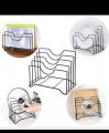 Home and lifestyle plate kitchen rack multifunction ktchen cabinet pan cover storage rack plate, pot, lid rack, cutting board organizer for kitchen. 