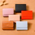 Portable Multi-card Slot Card Case PU Leather Trifold Card Holder Solid Color Business Card Case Men Women. 