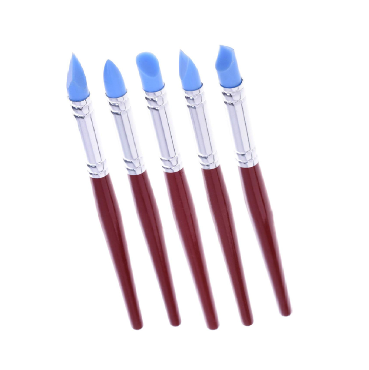 5pcs Professional Silicone Rubber Tip Paint Brushes Set