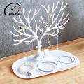 OonaMall Antler Jewelry Holder Rustic Deer Antler Jewelry Organizer Stand with Tray Necklace Bracelet Earring Holder for Bedroom Decor Perfect Gift for Her Decorative Jewelry Rack. 