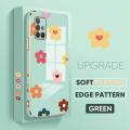 TA for Samsung Galaxy A71 Back Cover + Free Lanyard Falling Flowers Luxury 6D Plating Case Side Pattern Soft Silicone Square Phone Cases. 