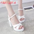 Women Fish Mouth Platform High Heels Wedges Buckle Slope Sandals. 