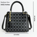 Zushaam-Hand bag for girls Black & White Leather bags for girls Cross body bags for girls and ladies Shoulder bag for girls with adjustable starp For Women. 