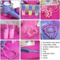 Princess Dressing Table Pretend Play Kids Vanity Table And Chair With Flashing Lights, Mirror, Working Hair Dryer...(73008). 
