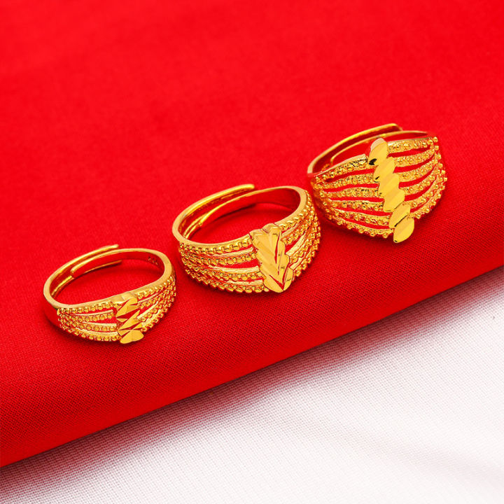 【Solo Yolo】Imitation Gold Vietnam Placer Gold Ring Open Gold Ring Female Gold Plated Women's Ring