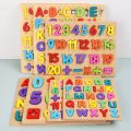 Wooden Alphabets ABC Puzzle Montessori Early Learning Toy Wooden 3D ABC, counting and shapes board Educational Matching Game for Kids Birthday Gifts, Stocking Stuffer, Capital ABC Alphabet Number Puzzle and Shapes Puzzle For Kids Early Brain Development. 