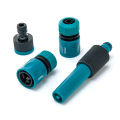 5 pcs Hose Connector Set - 2 Quick Connectors 1/2 inch - 1 Threaded Tap Connector with Reducer - 1 Adjustable Spray Twist Nozzle - use for Pressure Washers - Car Wash - Gardening Watering Plants - Bathing Pets - General Washing. 