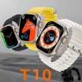 T10 Ultra Smart Watch Golden 49mm Real Screw Smartwatch 9 Ultra Health Monitor Wireless Charger Smart Watches Men Women Fitness Band 8 / T900 Ultra Watch. 