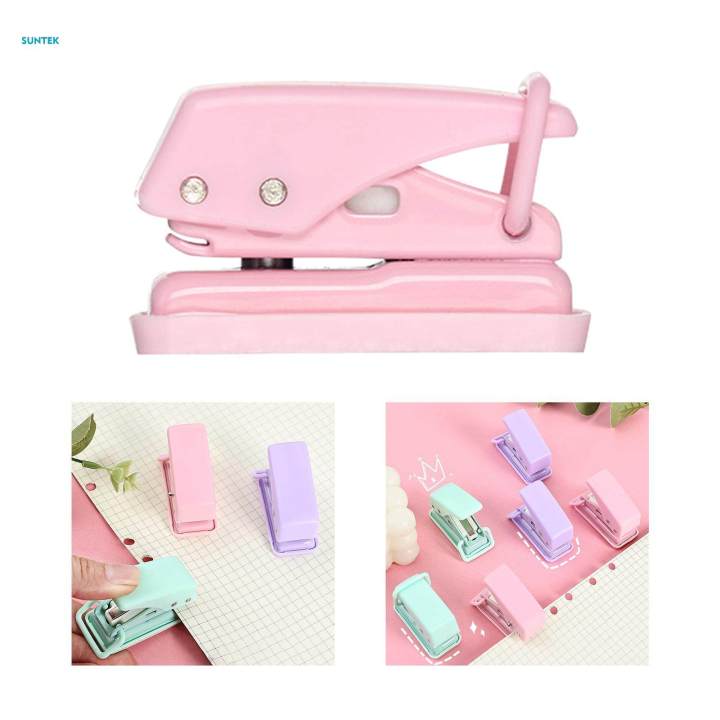Mini 1 Hole Paper Punch Tool 1/4inch Hole Compact with Closure Buckle for Punching Ordinary Paper