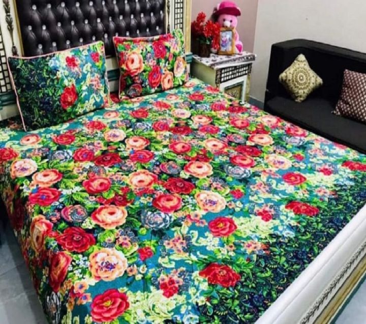 Crystal%20Cotton%20Bedsheet%20King%20Size%20with%202%20Pillow%20cover%20-%20Image%202