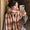 Classic Tassel Rainbow Bean Plaid Scarf Cashmere Shawl Plush Winter Cashmere Scarves Wool Scarves Scarves Cape Wraps Student. 