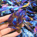 Natural Stones Crystal Blue Color and Minerals Titanium Aura Quartz Tail Decor. 