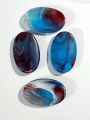 Blue Brown Oval Chip Large Acrylic Plastic Marble Beads – Pack of 40gms. Versatile for DIY Jewelry, Craft Projects, Dress Accessories, Home Decorative Ideas.. 