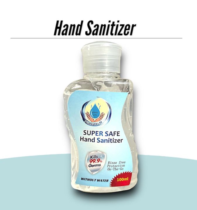 PURE PALM  Hand Sanitizer - Super Safe Hand Sanitizer - Pocket Hand Sanitizer - Antibacterial Hand Sanitizer - Liquid Sanitizer - Kills 99.9% Germs - Without Water Hand Sanitizer 100ml Bottle