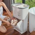 Laundry Baskets with Wheels Trolley Laundry Collector 2 Layers with 3 Storage Baskets for Bedroom Bathroom. 