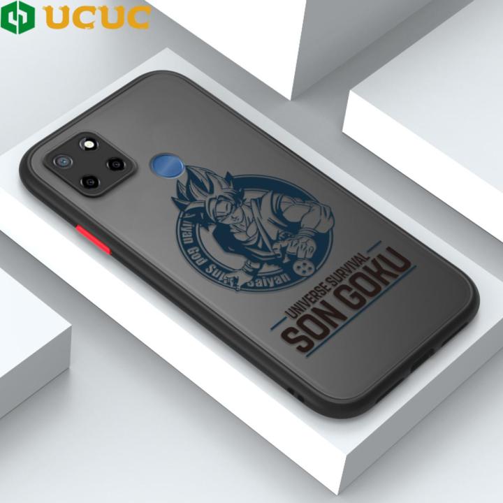 UCUC for Realme C25S / C25 / C12 / Narzo 20 / Narzo 30A Back Cover Seven Dragon Balls Frosted Transparent Hard Phone Case Thin Shockproof Full Cover Camera Protect Case