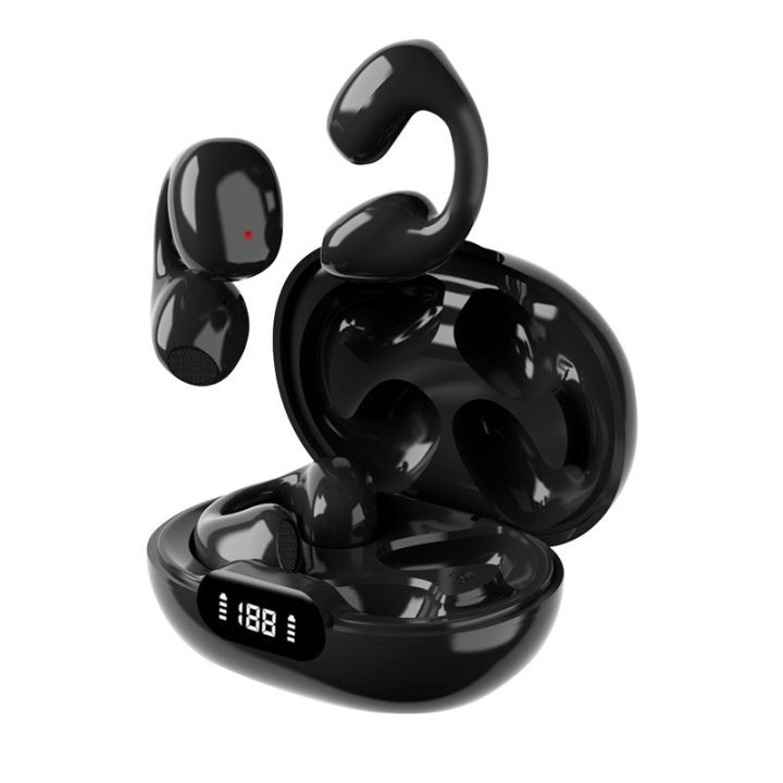 Painless Wear TWS Ear Clip Wireless Earbuds Stereo Bluetooth Headset Noise Reduction Gaming Earphones Sports Headphone with Charging Case