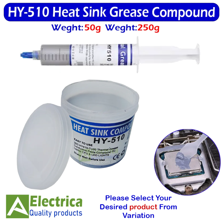 HY510 50g /250g Grey Silicone Compound Thermal Paste Conductive Grease Heatsink for CPU GPU Chipset Termopasta Cooling with scraper by Electrica