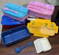 Fun2 LeakProof Lunch Box with 2 Compartments 1 Mini Box & Spoon (Random Color). 