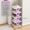Purple/Grey Foldable shoe rack Durable Multi layer Plastic Multi layer shoe rack Space saving shoe rack for Home Daily use Space saving. 
