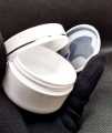 Cosmetic Cream Empty  White Container with 12 Sticker Label of your Design for Top Lid. 