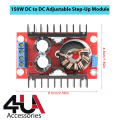 Step Up Boost Converter Module 150W 12-32V to 12-35V DC to DC Step Up Converter Adjustable Voltage Power Supply Converter. 