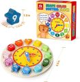 Joy Joy Wooden Shape Color Sorting Clock | Teaching Time & Number Blocks Puzzle | Stacking Sorter Jigsaw Montessori Educational Toy | Early Learning Gift for 1 Year Old Kids | Interactive Shape & Color Matching Toy | Developmental Learning & Fun. 