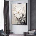 Large 3D Textured Abstract White Flower Painting Print Original Flower Canvas Wall Art Home Decor Minimalist Custom Painting Ready to hang. 