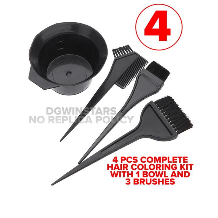 Hair Color Bowl Set Bowl With Three Brushes Hair Dye Color Brush and Bowl Set Stylist Tools for DIY Salon, 4Pcs Color Bowl Brushes Tool Mixing Bowl Kit Tint Comb for Hair Tint Dying Coloring Applicator - Dye Brush & Comb/Mixing Bowl/Tint Tool