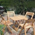 Solid Beech Wood Foldable 4-Chairs with Table. 