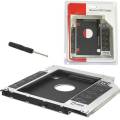 Slim 2nd Drive Cady Aluminum 2nd Second Hdd Caddy 9.5mm SATA Universal for CD/DVD Drive Slot (for SSD and HDD). 