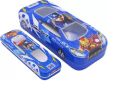 Steel Geometry Pencil Case 2 in 1 - Car Shape Pencil Box For Kids , Spider man + Avengers Print Art Metal Pencil Boxes. 