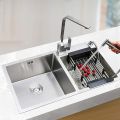 SA Kitchen Sink Double Bowl Handmade Stainless Steel KitchenBar Sink Silver (75 * 40). 