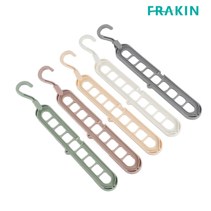FRAKIN Super Magic Changeable Clothes Pluto Plastic Hanger Space Saving Saver Wonder Closet Organizer 9 Holes Holder Cloths and Pants Hanger
