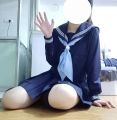 [triangle scarf] sailor's jacket scarf with pure Japanese JK uniform large bow tie. 