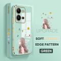 TA for Vivo V25 5G / V25E Back Cover + Free Lanyard Charming Girl Luxury 6D Plating Case Side Pattern Soft Silicone Square Phone Cases. 